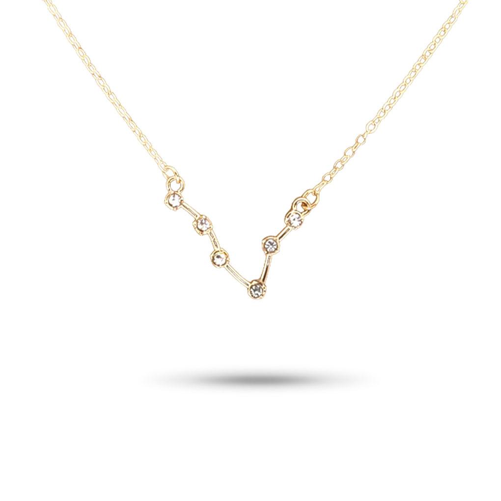 Ins Constellations Theme Friendship Necklace Rhinestone Comfortable Delicate with Display Card Pendant for Lover Festival Gifts