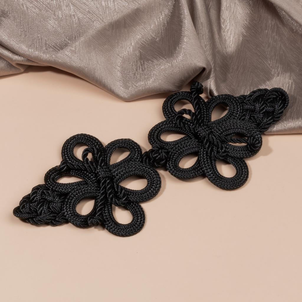 1 Pairs Handmade Chinese Frog Closure Buttons Knot Cheongsam Button Large Gold Wire Button Exquisite Bowknot Dress