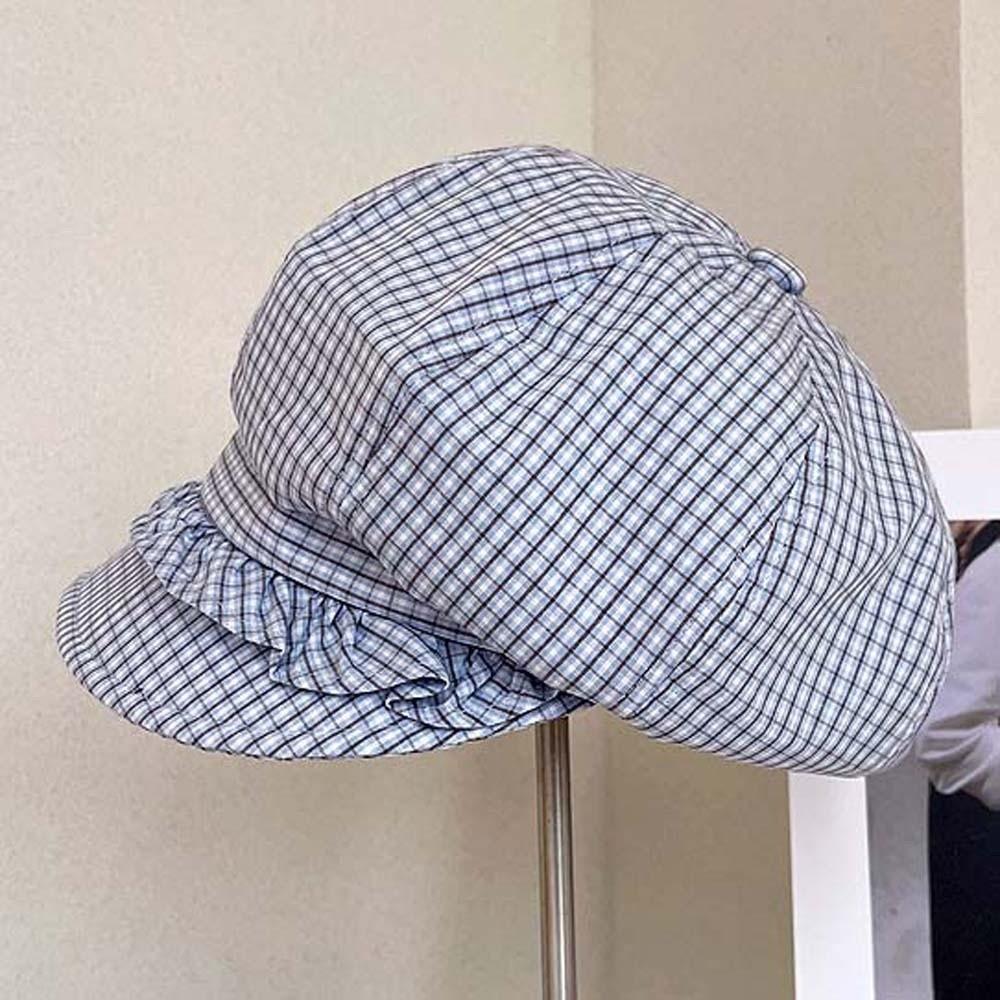 Big Head Circumference Ruffle Octagonal Hat Korean Style Women Artist Hat Spring Painter Cap  Girls