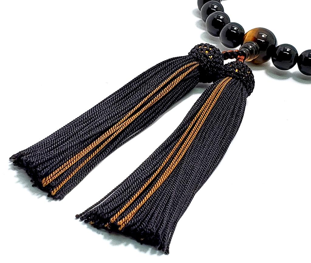 Urushi Product Prayer Beads Prayer Beads with Unisex Onyx and Eye Crafted with Silk Suitable for All Sects Kyoto Prayer Bead Manufacturing Wholesaler