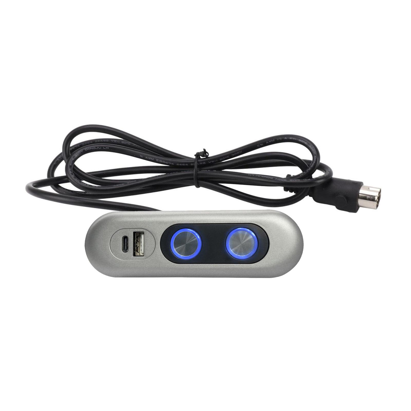 

Електричні перемикачі для дивана-реклайнера 2 кнопки 5 контактів Ручне керування Кнопки підйому з USB-портом для заряджання Кнопка для заміни дивана сірий