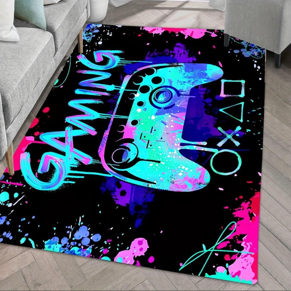 

Gaming Rug for Boys Room Gamer Rug with Controller Design Carpet for Game Room Bedroom Decor Non-slip Machine Washab Mat 40X60cm-16x24in