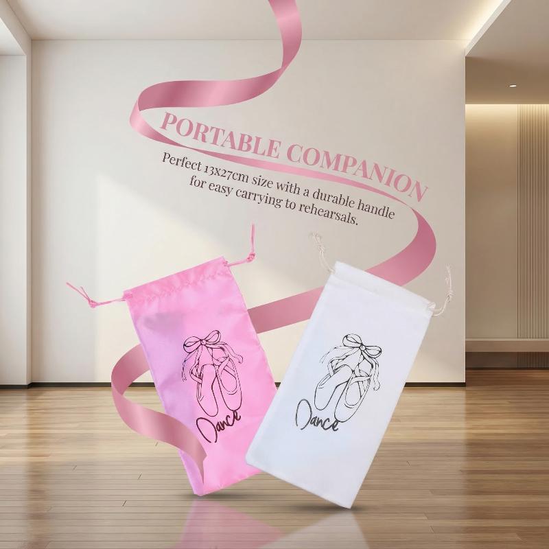 Multi Purpose Dance Shoes Storage Bag Portable Satin Handbag Shoe Organizer for Gym Dance Studio Classroom Use