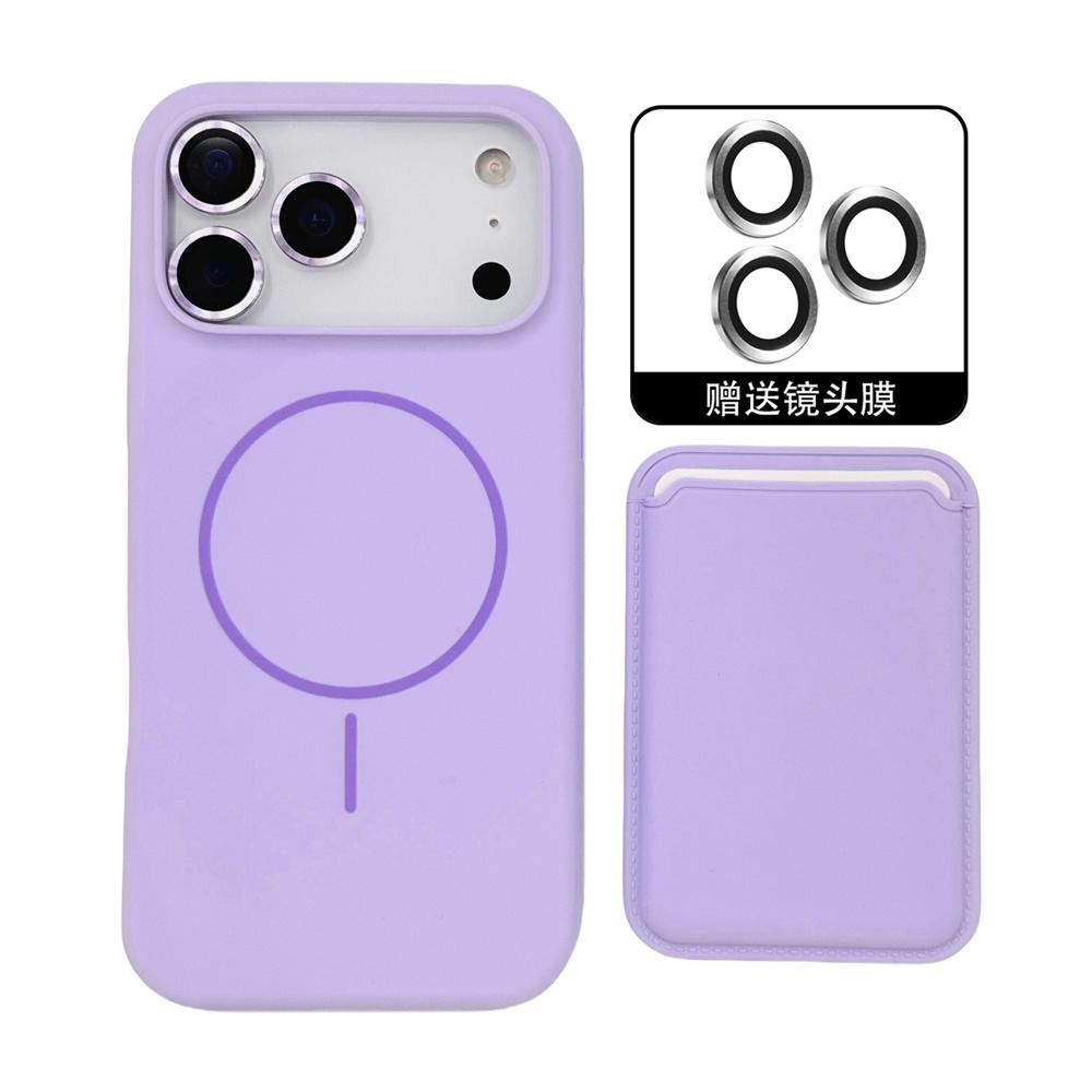 Magnetic Liquid Silicone Case for IPhone 17 Pro Max Air 16 15 14 13 12 with For Magsafe Card Bag Wallet Camera Lens Film Cover