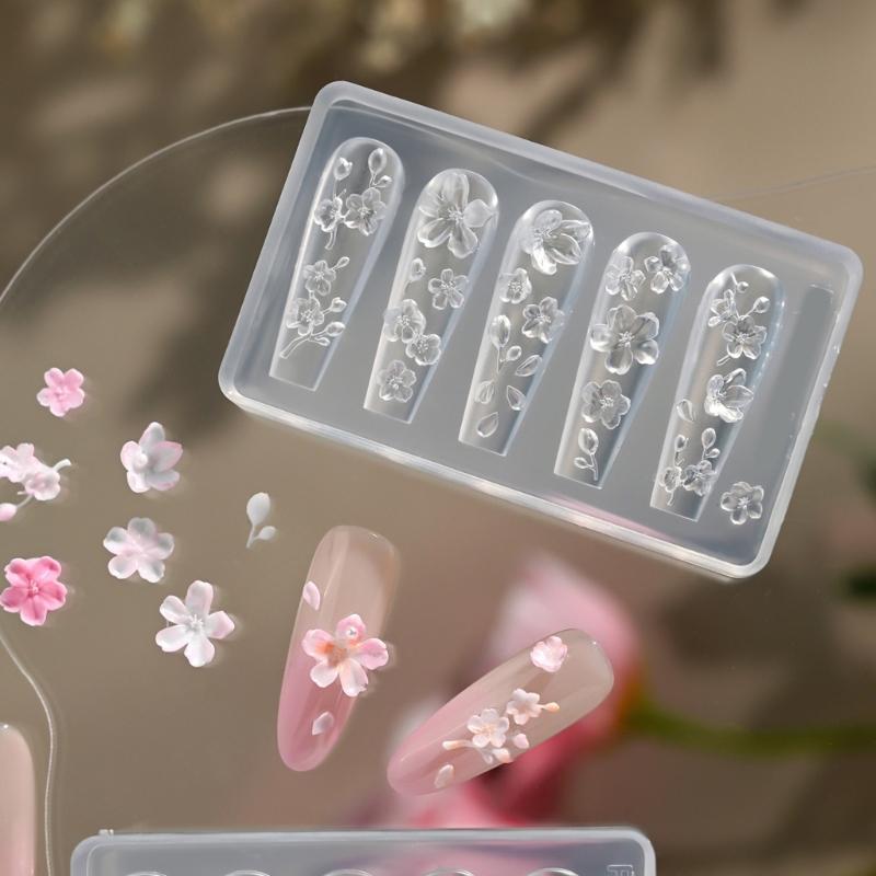 Silicone Nail Art Stamp Mold Flower Nail Stamp Mold for Professional Manicurists and Enthusiasts Jewelry Tool