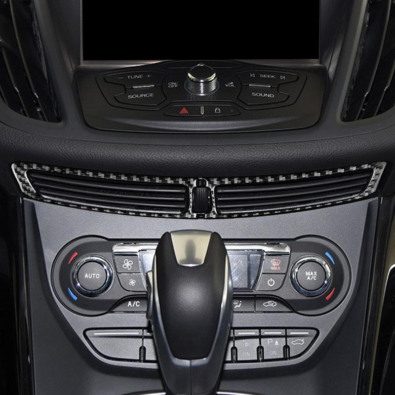 For Ford Escape Kuga 2013 2014 2015 2016 Carbon Fiber Accessories Car Interior Automatic Climate Control Panel Trim Sticker