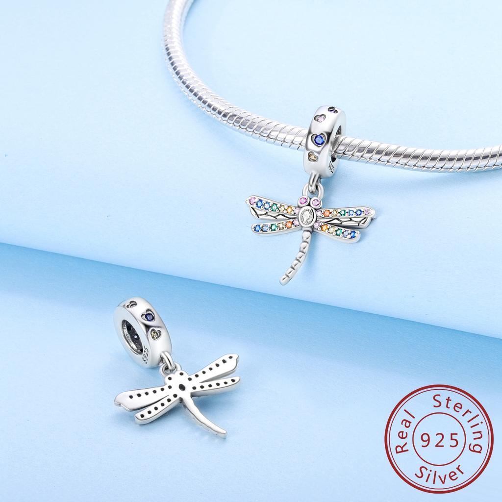 Copper Metal Dangle Charm Bead Component Zircon Dragonfly Designed For Woman Compatible With Bracelet High Quality Fine Jewelry Craft Making Trendy