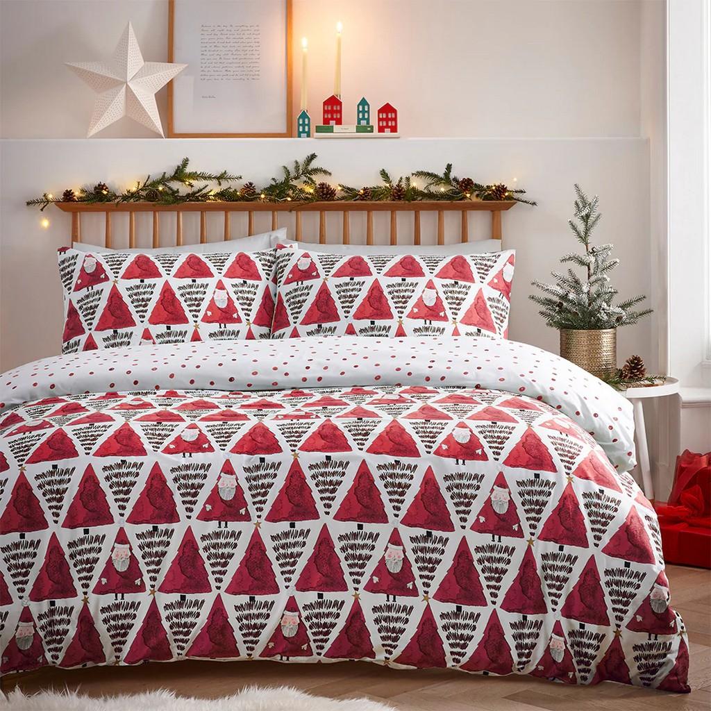 Furn Conjunto de Capa de Edredom Papai Noel Esconde-Esconde