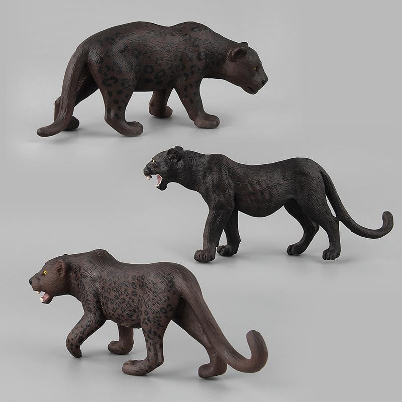 Pvc Solid Wildlife Park Black Panther Child Simulation Animal Model Ornament Static Doll
