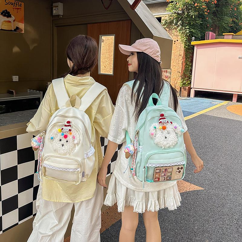 New schoolbag, junior high school student, niche transparent puppy bag, flash backpack, two-dimensional travel backpack