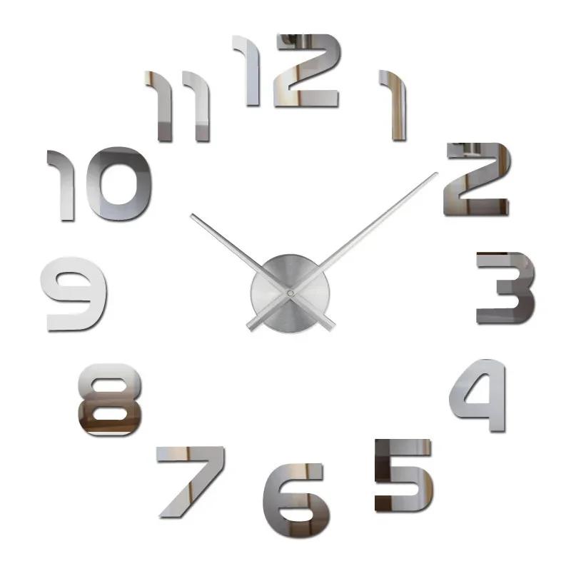 Large acrylic three-dimensional Roman digital wall clock living room bedroom wall clock