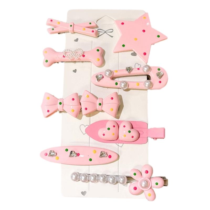 8Pcs Star Hair Clip Slip Resistant Duckbill Barrettes Plastic Hairpin for Women Girls Everyday Hairstyling Accessories