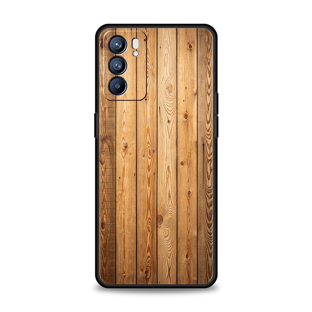 Luxury Vintage Wood Grain Pattern Phone Case For Oppo Reno 13 12 11 10 7 F Find X5 X6 A98 A80 A79 A78 A57 A54 A17 Pro Soft TPU