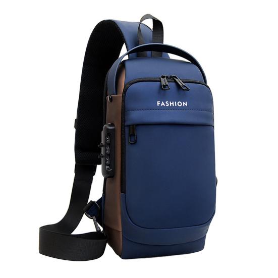 Anti-theft Crossbody Bag Shoulder Backpack with USB Charging Port Waterproof Sports Sling with Lock for Men And Women Travel Camping Daily Use