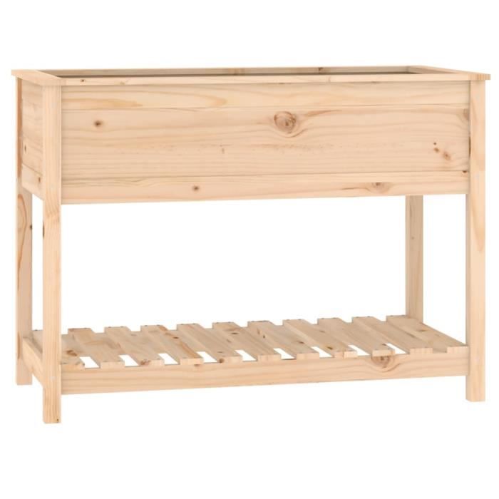 VidaXL Jardinière avec étagère 111,5x54x81 cm Bois massif de pin 823787