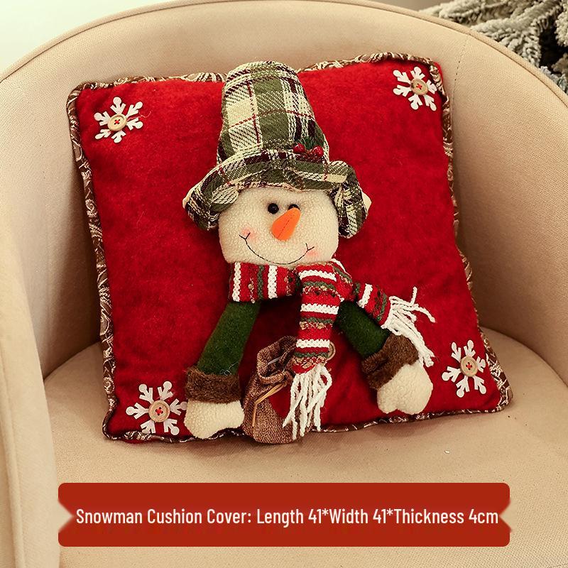 

Festive Cartoon Santa Pillowcase & Hat Figurine for Christmas Home Decor