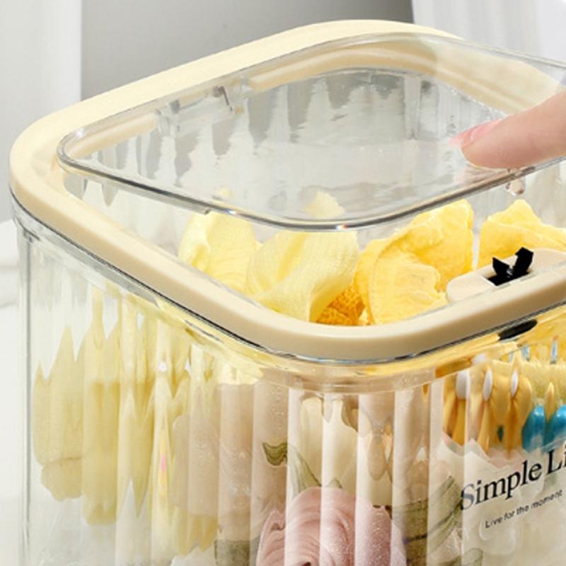 1ks Průhledný úložný box na šperky a vlasové doplňky Mini stolní odpadkový koš pro domácí použití