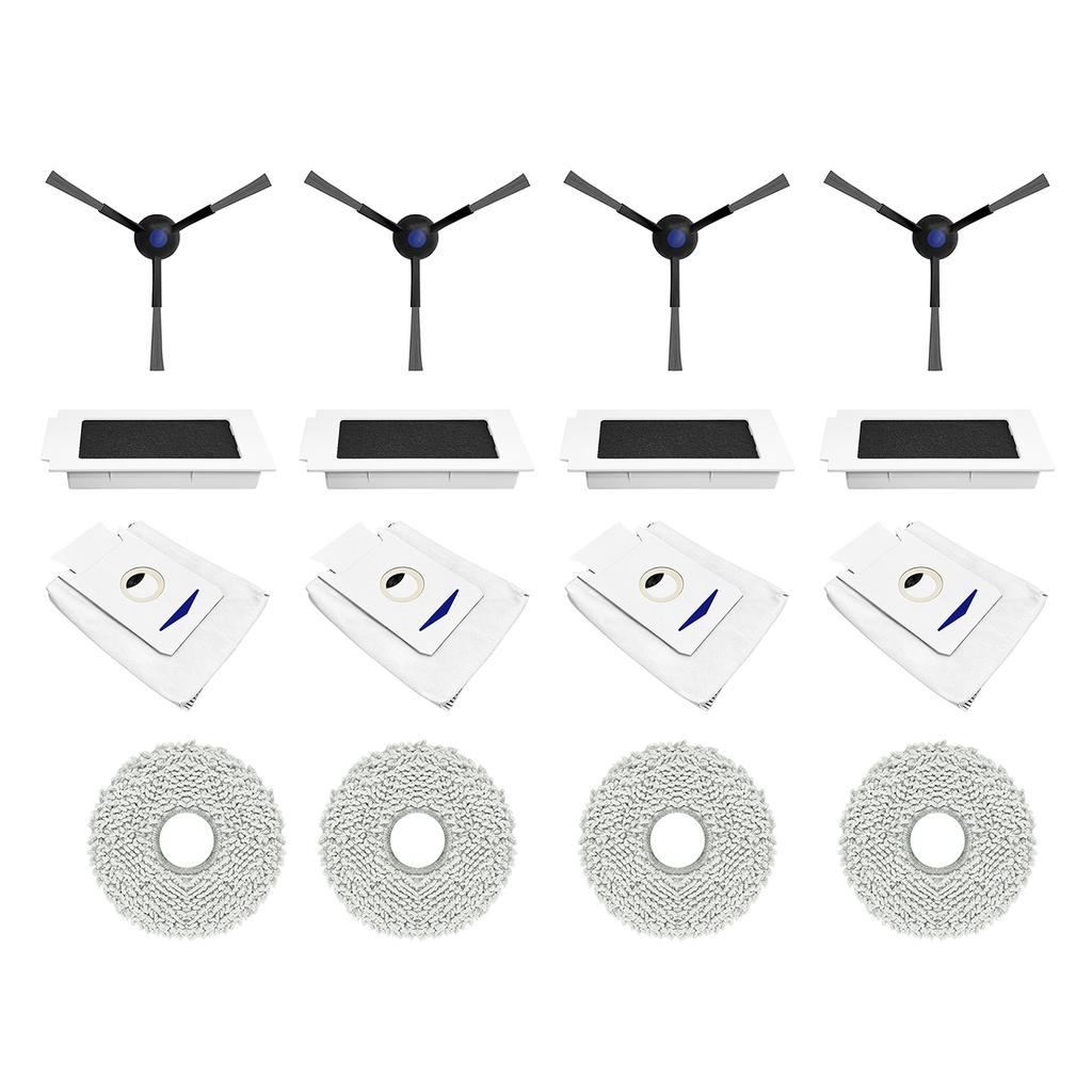 Vacuum Cleaner Cleaning Rag Side Brush Mop Pads Vacuum Cleaner Filters Plastic Material Dust Bags for T30Pro/Max Vacuum