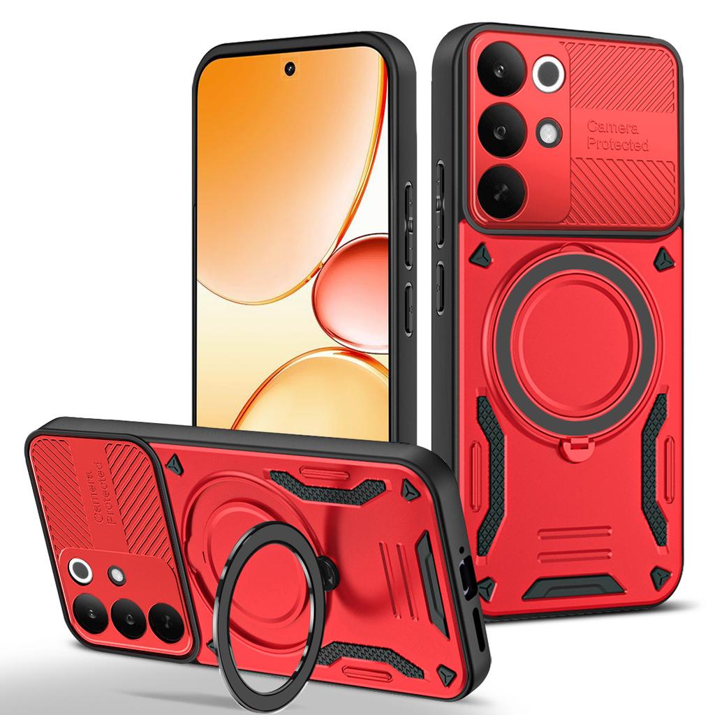 Pro Realme C85 Pro 4G Magnetický kryt Nárazuvzdorný TPU + PC Zadní kryt telefonu s podpěrou