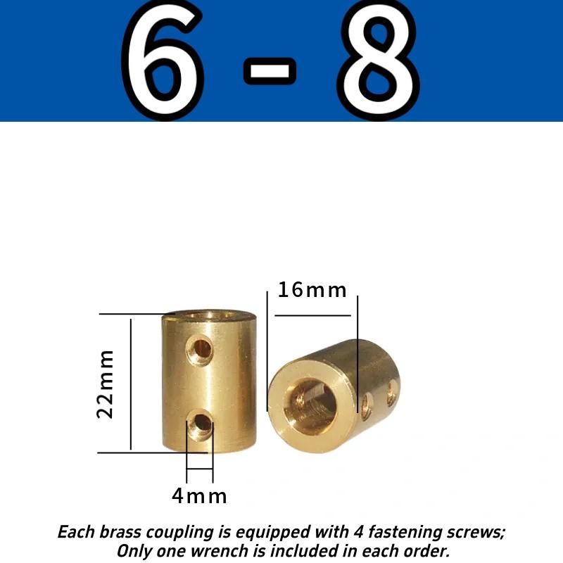 2x Messing Starre Motorwellenkupplung Kupplung Getriebeverbinder Hülse Adapter 3.17/4/5/6/8/10/12mm Für RC Boot Auto Flugzeug