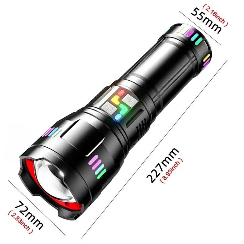 30W High Power Strong Light Flashlight Charging Long Range Flashlight New Telescopic Variable Focus High Luminous Aluminum Alloy Flashlight