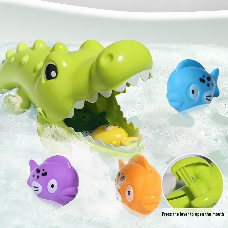 Kids' Bath Toys: Crocodile and Fish Game – Creative, Educational Bathtub Fun