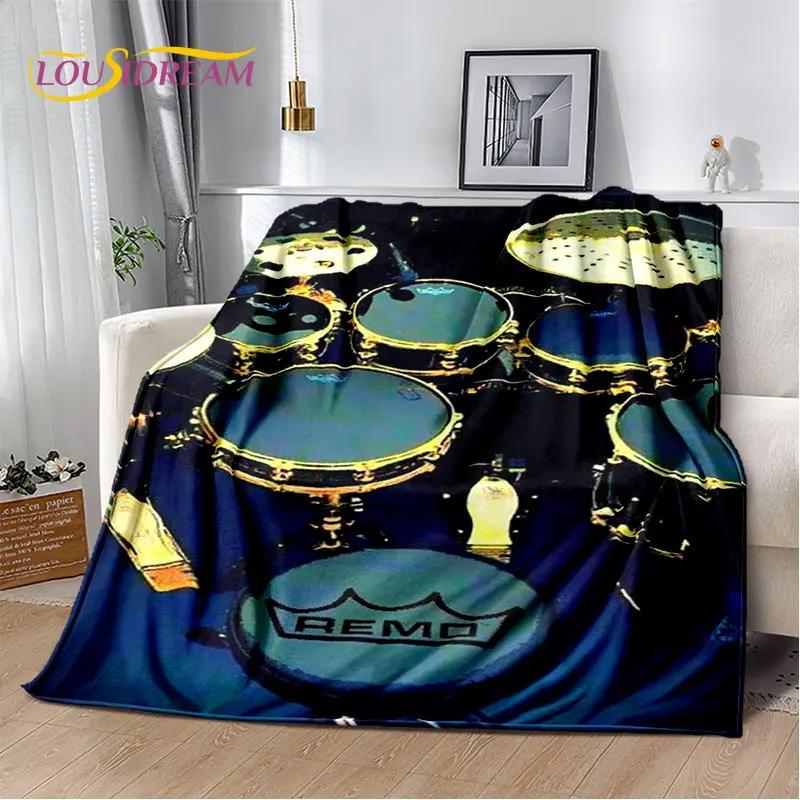Bateri seti Müzik Aletleri Yumuşak Peluş Battaniye, Flanel Battaniye Atmak Battaniye Oturma Odası Yatak Odası Yatak Kanepe Piknik Örtüsü Çocuklar için