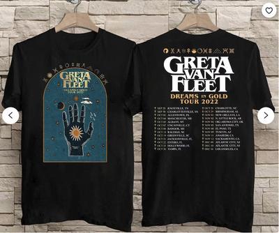 2022 Greta Van Fleet Dreams In Gold Tour Tričko