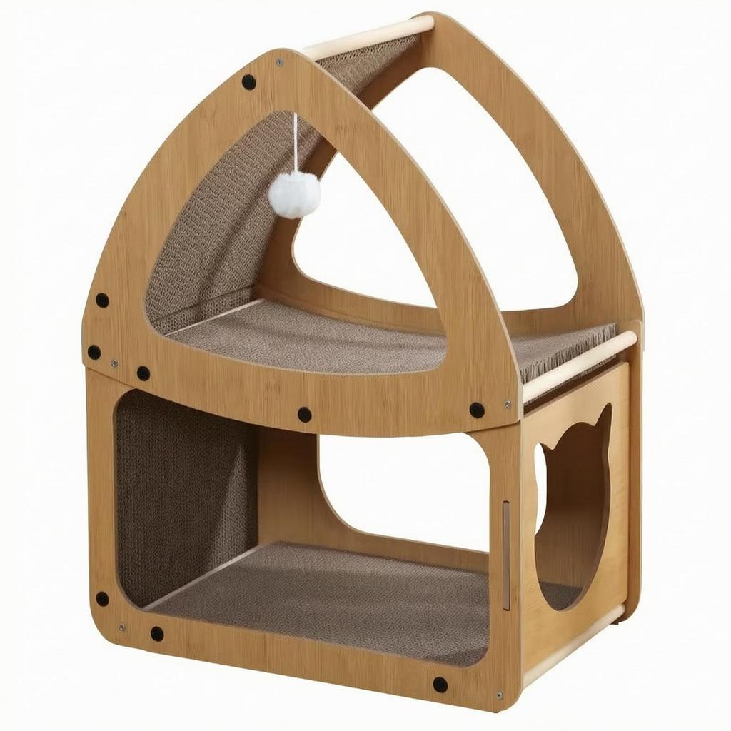 Cat Scratcher House Snug Pet Furniture Comfortable for Living Room, Indoor Cats