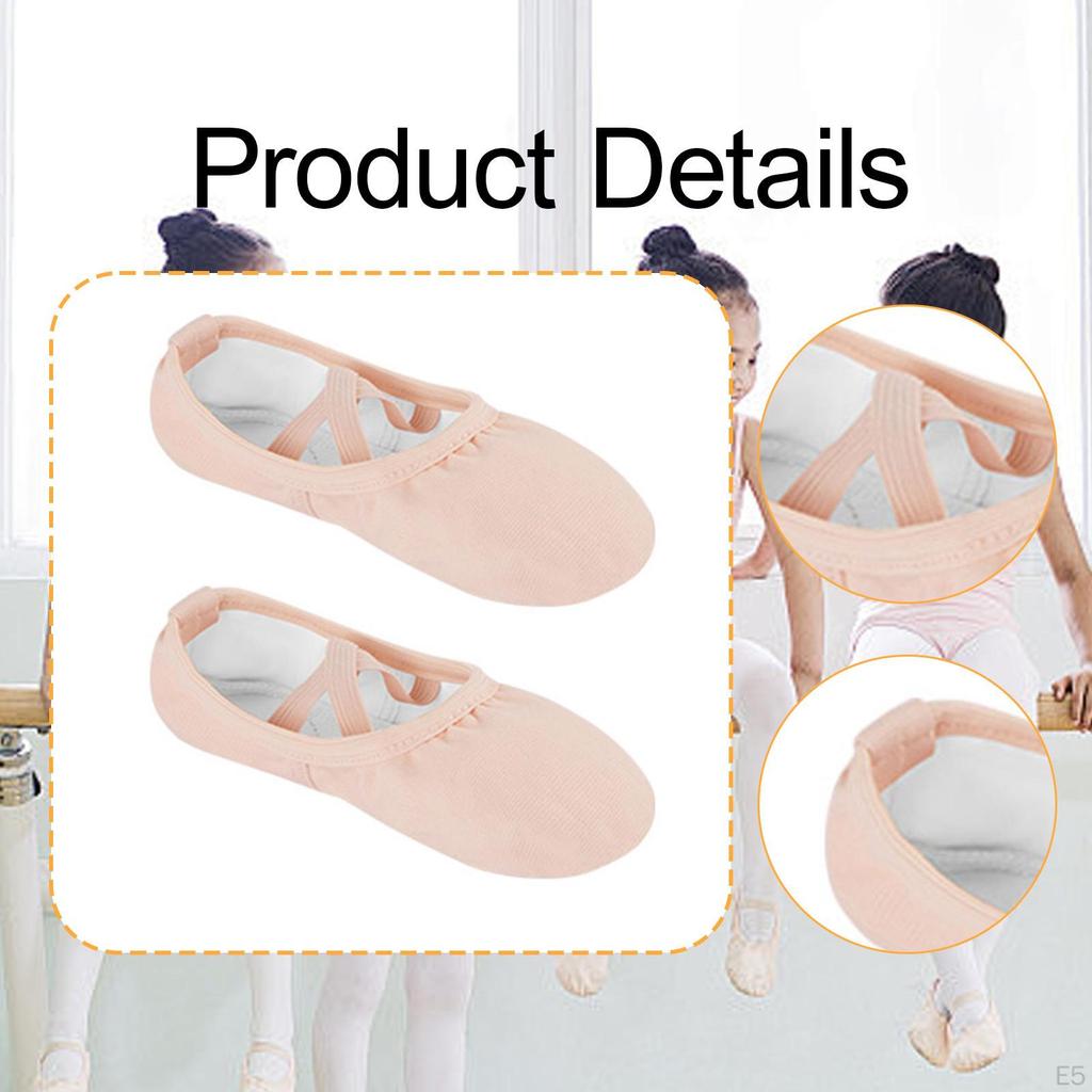 Ballet Shoes Flats Canvas Soft Leather Dance Slippers for Women Kids Girls