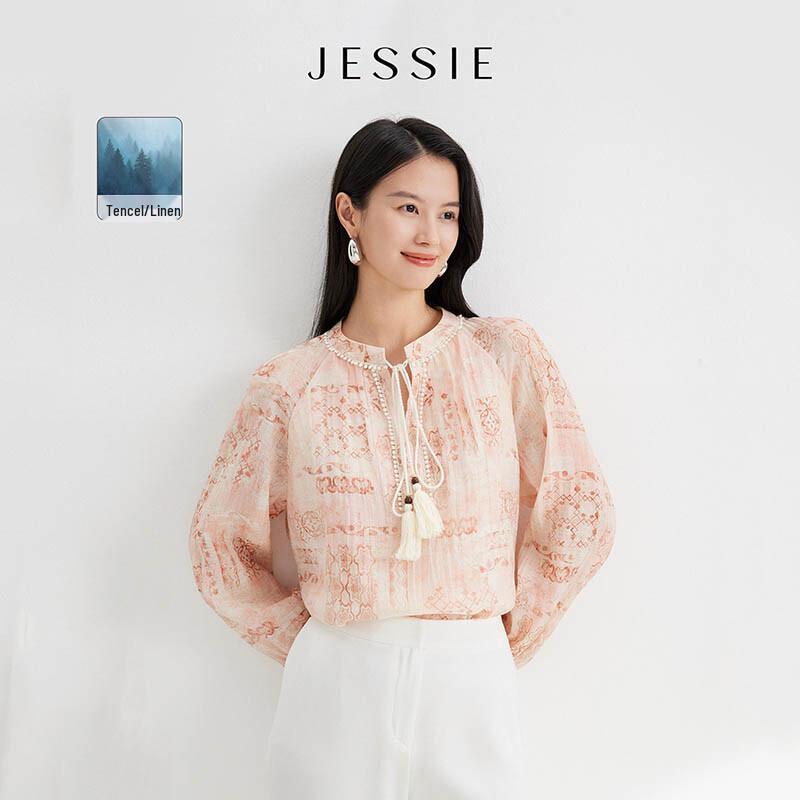JESSIE Raglan Sleeve Tassel Chiffon Blouse XL