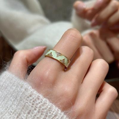 Farbemaille-Tropfglasur-Ring Nische verblasst nicht Frisches und modisches Design Zeigefingerring Vielseitig Trend
