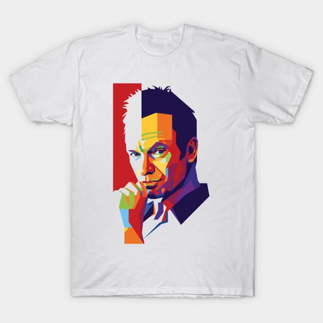 

Men Black Print T-shirt Sting In Pop Art Style No-Cut Transfer Paper Print Cotton Tshirt 3XL білий