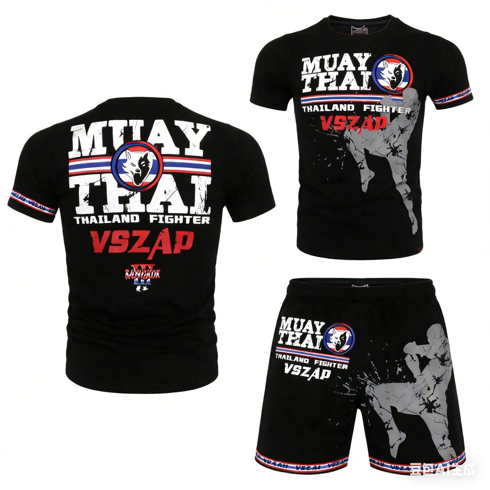 Set due pezzi T-shirt e pantaloni da Boxe Estiva Set T-shirt Muay Thai Set Allenamento T-shirt Muay Thai Tuta Sportiva y2k Nuovo Set Muay Thai