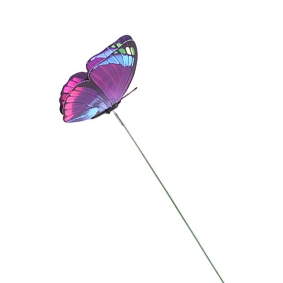 10 Pcs Butterfly Stakes 10 Inch Colorful Butterfly Garden Decoration PVC Waterproof Artificial Butterflies Stick for Plant Pot Patio Yard Garden Decor