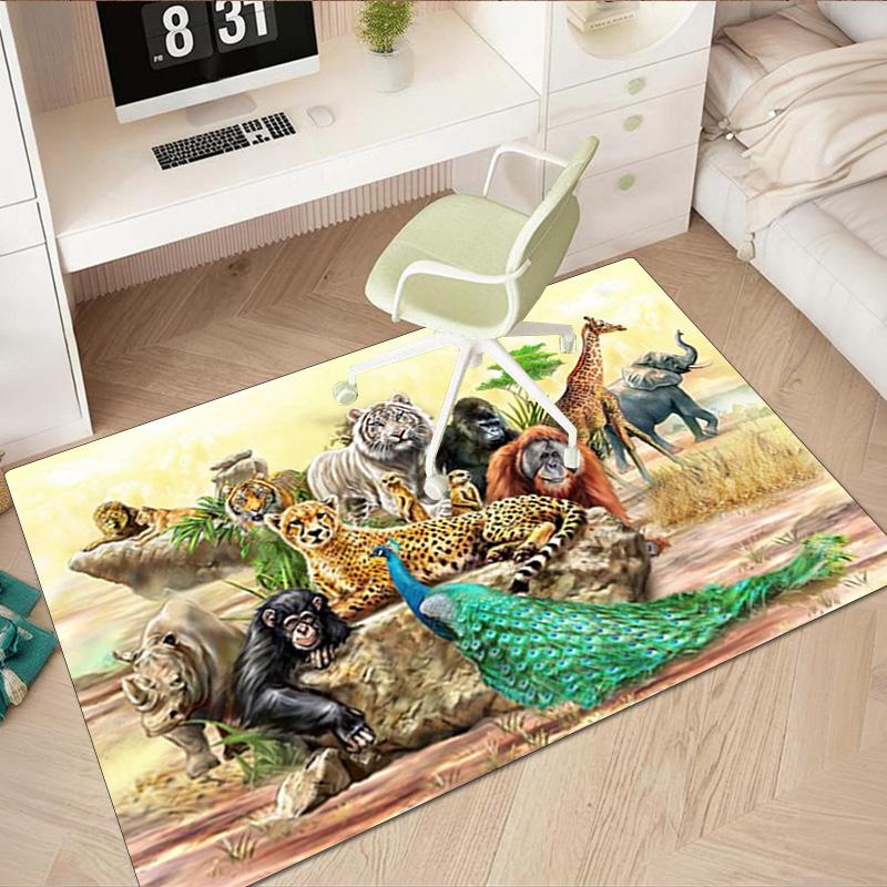 1Pc Animal World Print Rug - home decoration Carpet For Living Room Bedroom Flooring Computer Chair Area Rug