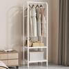 Huaniun Clothes with 2 Clothes Visible Coat Clothes Space Width 49 x Depth 33 x Height 176 White Rack, Slim, Sturdy, Casters, Shelves, Rack, Storage,