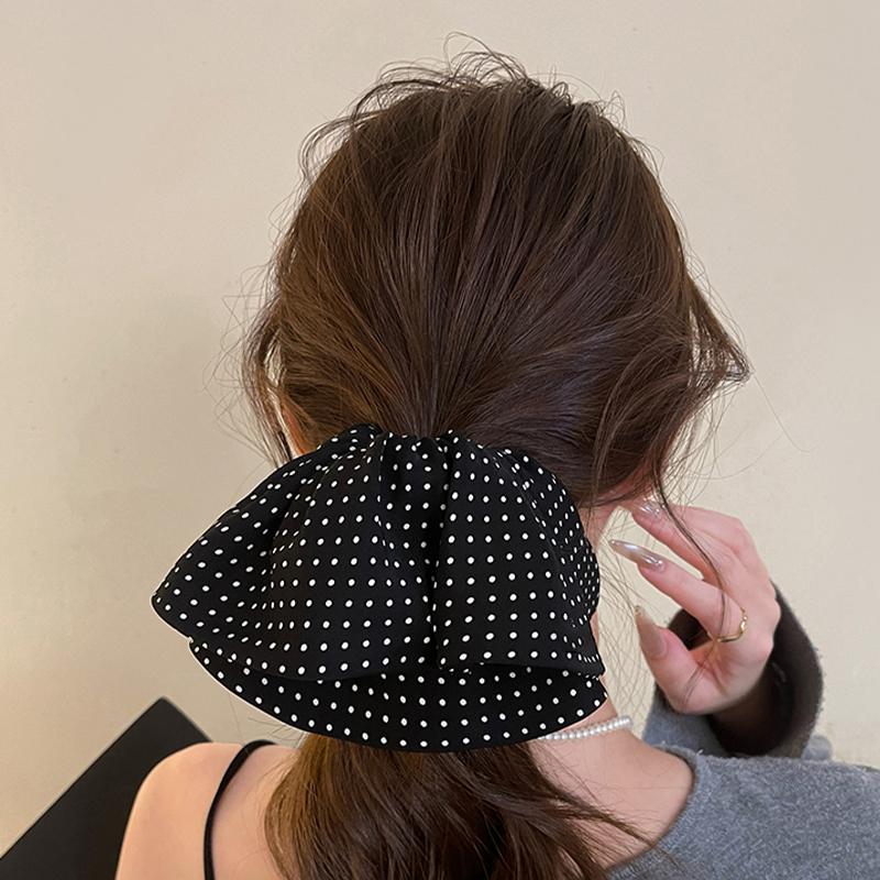 Punkte Schleife Clip Modischer Hinterkopf Dutt Pferdeschwanz Clip Haarschmuck