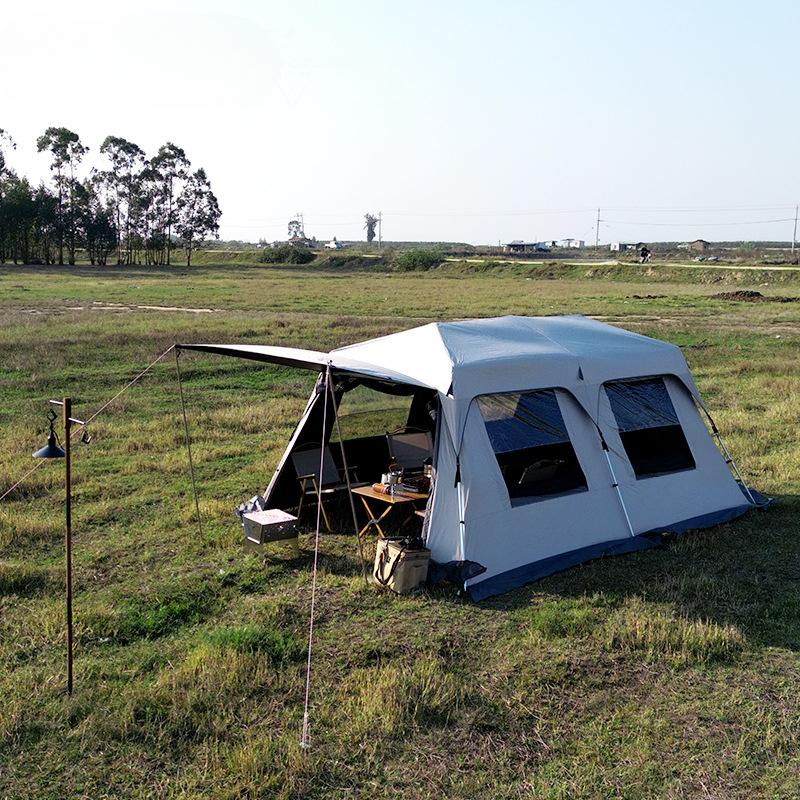 Outdoor Double-Layer Tent Camping Camping Equipment Villa More than Pavilion People Thick and Portable Waterproof and Sun Protection Wild