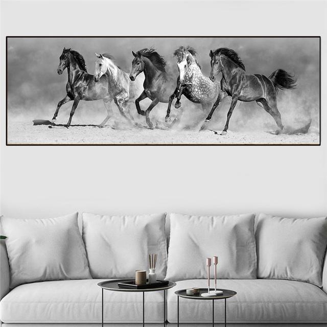 Animal Seven Running Horse Oil Canvas Painting Abstract Posters and Prints Wall Pictures For Living Room Home Decor No Frame
