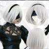 3st Peruk+Blindfold+Hårband Rak Vit Cosplay Peruk Anime Kostym Fest Syntethår ​​Kvinnor Peruk YoRHa Anime Cosplay Peruk