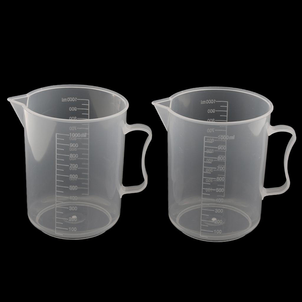 2 шт. 1000 мл пластиковый мерный стакан с ручкой — фото 2