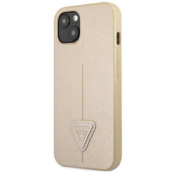 Guess Guhcp14Spsatle Iphone 14 / 15 / 13 6.1 Beżowy/Beige Hardcase Saffianotriangle Logo