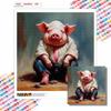 New Arrival 5D DIY Full Circle Diamond Painting "Pig Man" Embroidery Cross Stitch Home Decor Gift