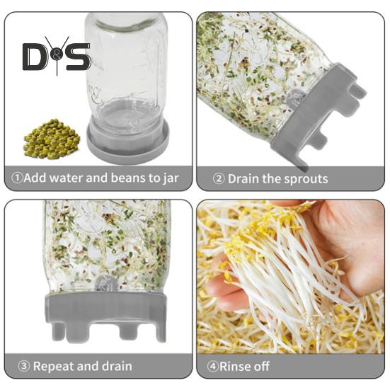 2Pcs Stainless Steel Sprouting Lids for Mason Jars Wide Mouth Mason Jar Screen Lids for Sprouting Kit Germination Cover Sprout Maker BPA-Free
