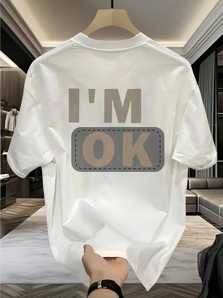 Im Ok Unisexs Tshirt Funny Slogan Graphic Casual Cotton Short Sleeve Tops Summer Streetwear