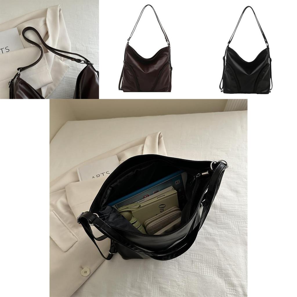 Womens Soft Pu Shoulder Bag With Zipper Closure And Interior Phone Pocket For Commuting