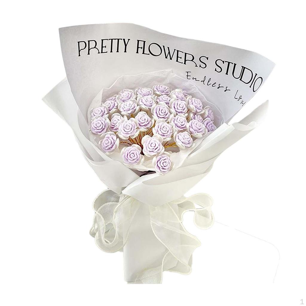 DIY Handcrafted Rose Bouquet Kit with Delicate Wrapping Paper - Great for Special Occasions