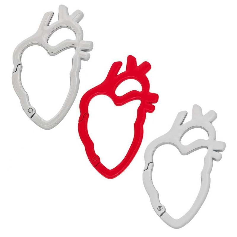 Chaveiro Fivela Coração Amoroso Geométrico Indústria Pesada Pingente de Metal Criativo Acessório de Bolsa Punk Rock Y2K Acessório de Estilo para Cintura Presente