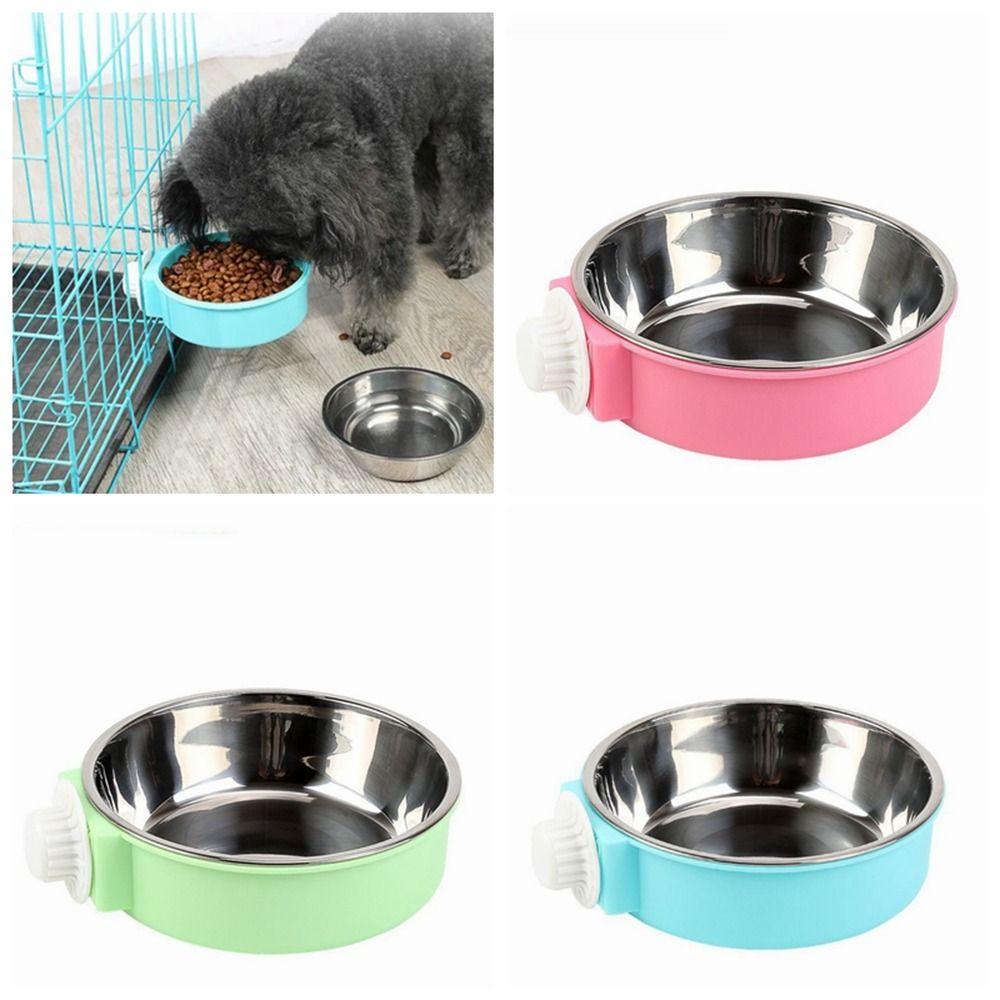 

Миска для кормления домашних животных из нержавеющей стали, подвесная, миски для еды, съемная, для клеток домашних животных, кошек, собак